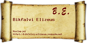 Bikfalvi Elizeus névjegykártya